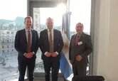 Argentinean Vice Consul Mariano Pagliettini, Andy Grote, Senator at the Hamburg Ministry of Interior and Sport and Adrián Bonilla, Executive Director at the EU-LAC Foundation